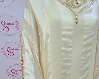 Couture traditionnelle Marocaine et fait main, djellaba deux pièces pour femme