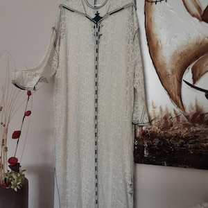 38 40 ROBE DETENTE ASPECT SOIE CHIC TUNIQUE DETENTE CONFORT FAIT MAIN DJELLABA H