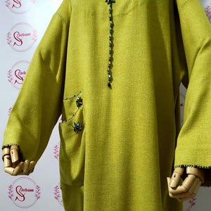Djellaba de l'automne fait main avec un léger perlage façon Marocain