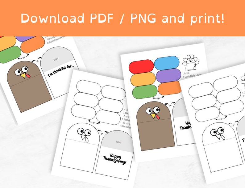 Build a Turkey Printable Kids Craft - Etsy