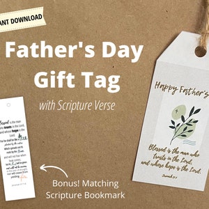 Fathers Day gift tag, Bible verse, fathers day printable, INSTANT DOWNLOAD