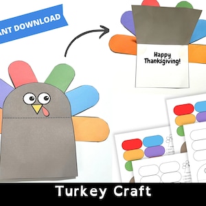 Build a turkey printable kids craft