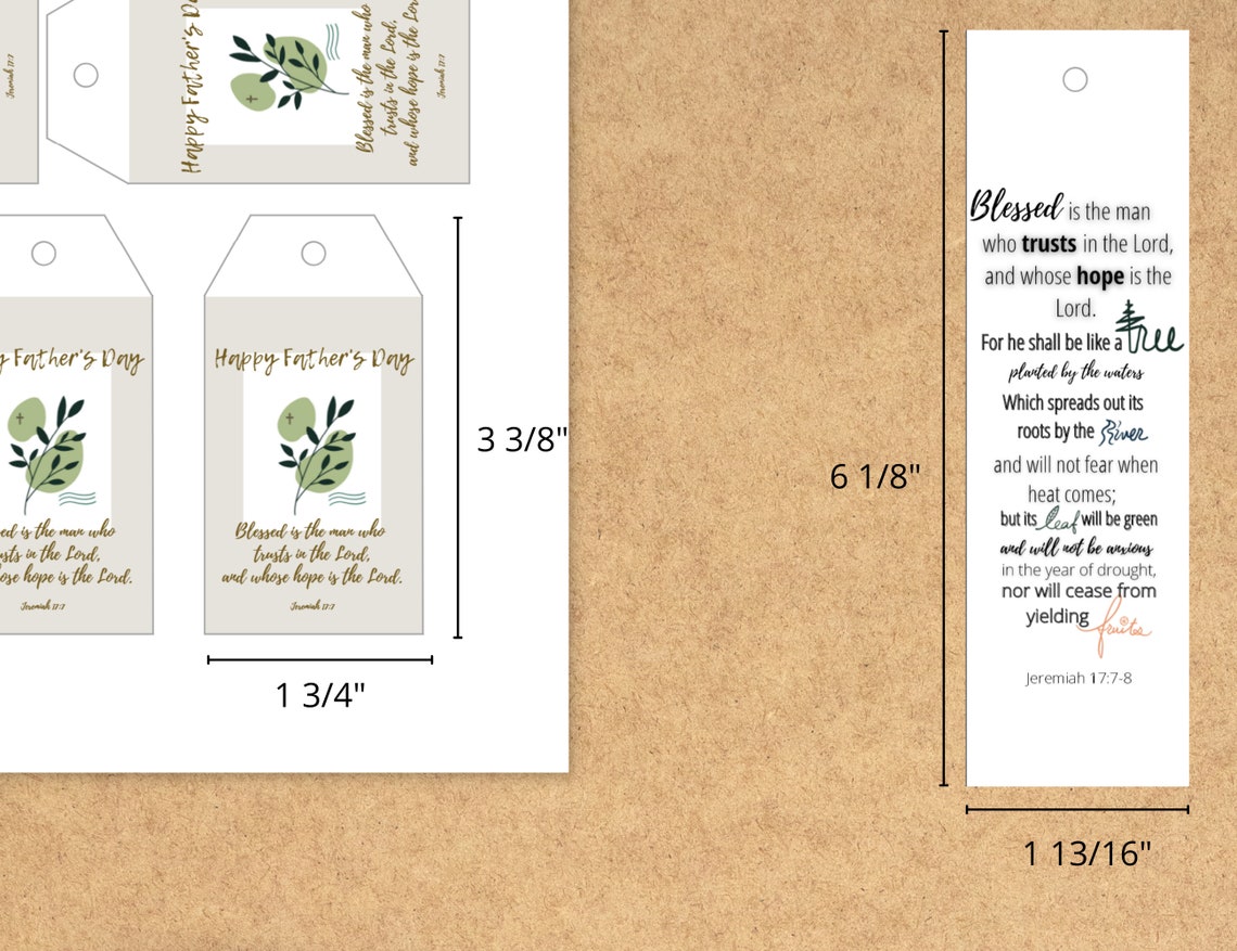 Fathers Day Gift Tag, Bible Verse, Fathers Day Printable, INSTANT ...