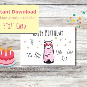 Happy birthday card, Llama, printable llama birthday card, INSTANT DOWNLOAD