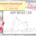 Happy Mother's Day Coloring Card for Kids, Printable, Unicorn Mom ...