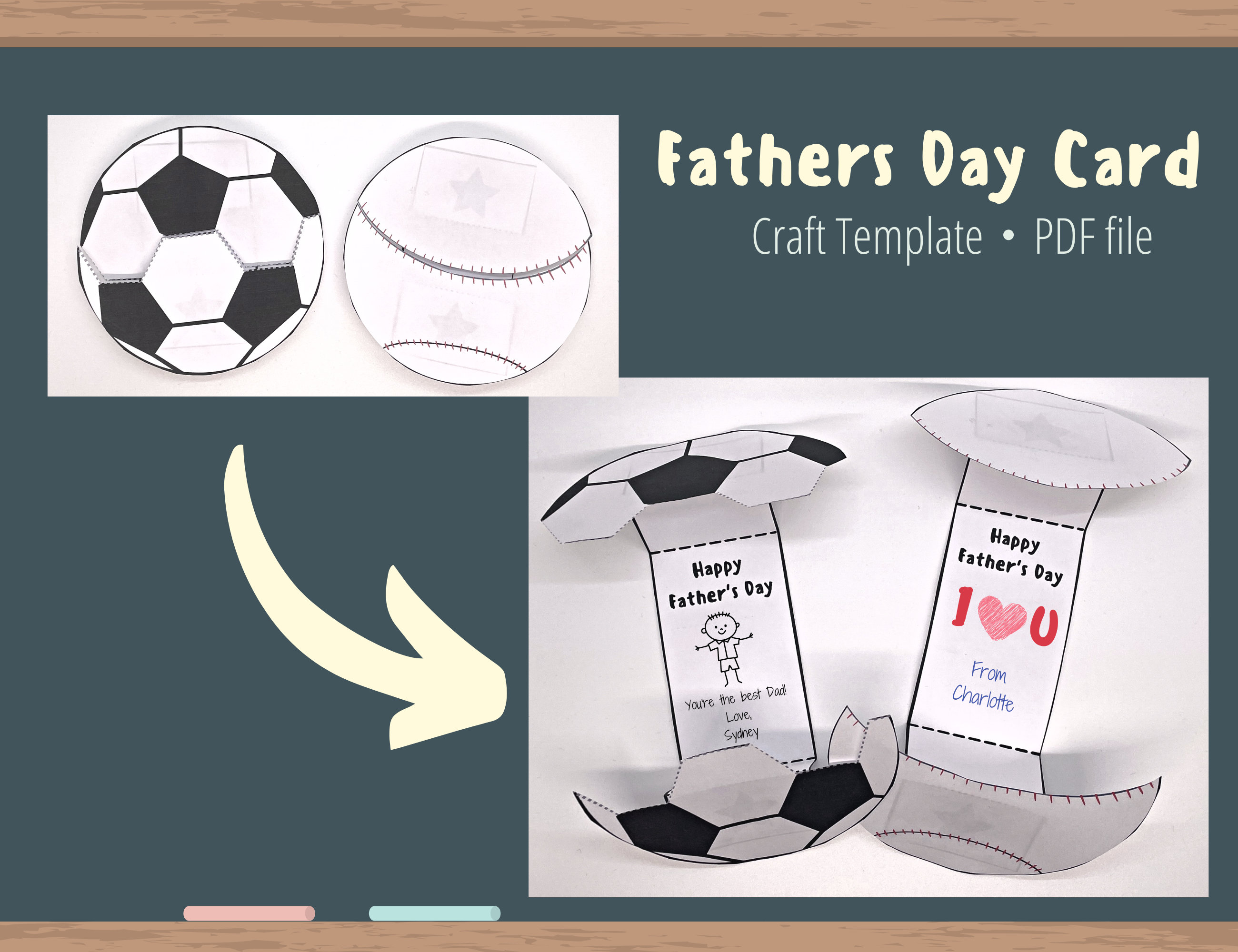 Happy Fathers Day Printable Craft for Kids, Gift for Dads, INSTANT ...