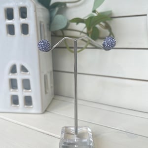 Swarovski Tanzanite Crystal Ball Earrings