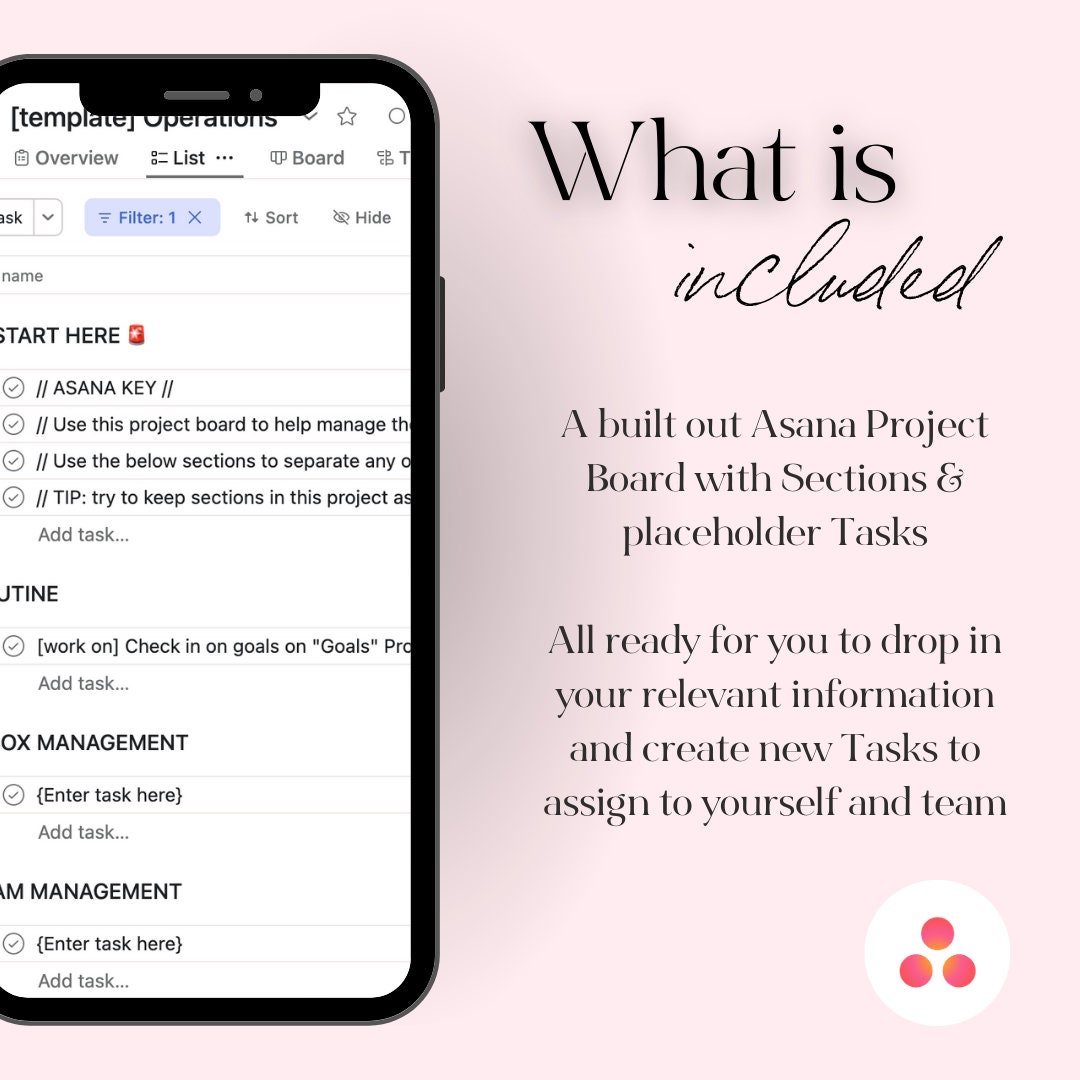 Operations Asana Project Board Template for Asana Project Management
