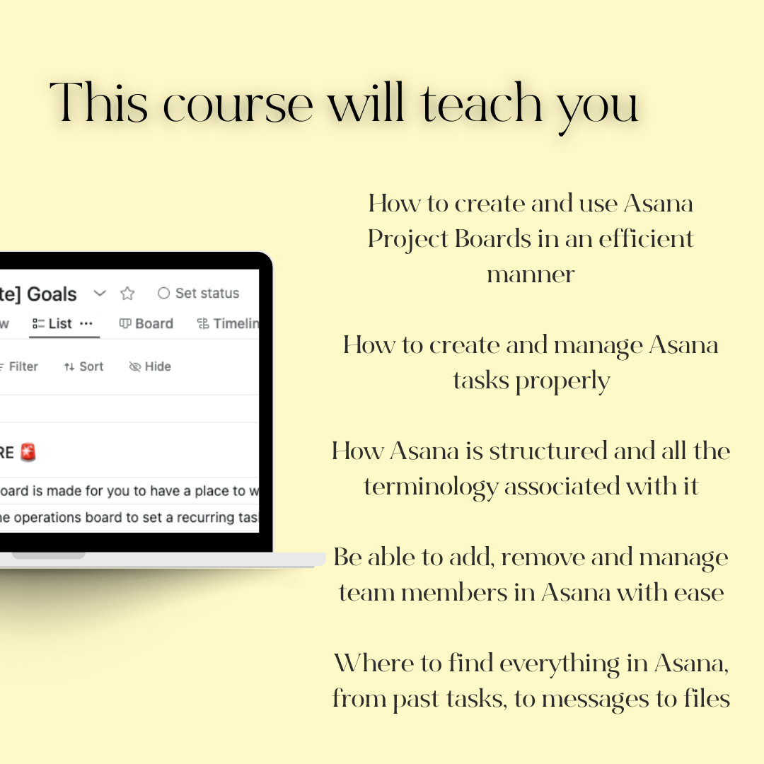 Learn the FREE Version of Asana Course - Etsy