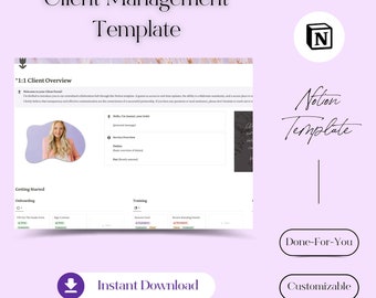 Notion Template for Business - Client Management Template: Pastel Purple (Digital Download)