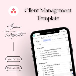 Client Manager - Asana Project Board Template for Asana Project Management Software