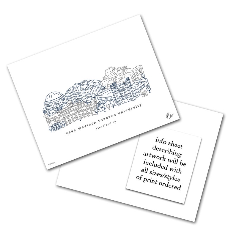 Case Western Reserve University Campus Illustration Graduation Etsy