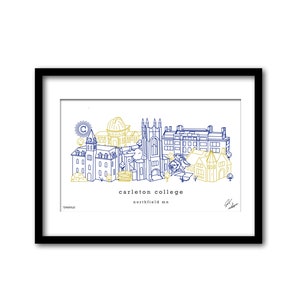 Carleton College Campus Illustration Graduation Gift Wall Art