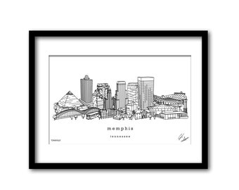 Memphis Tennessee Minimalist Illustration Housewarming Gift Wall Art