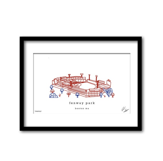 Fenway Park Illustration Stadium Gift Wall Art Etsy