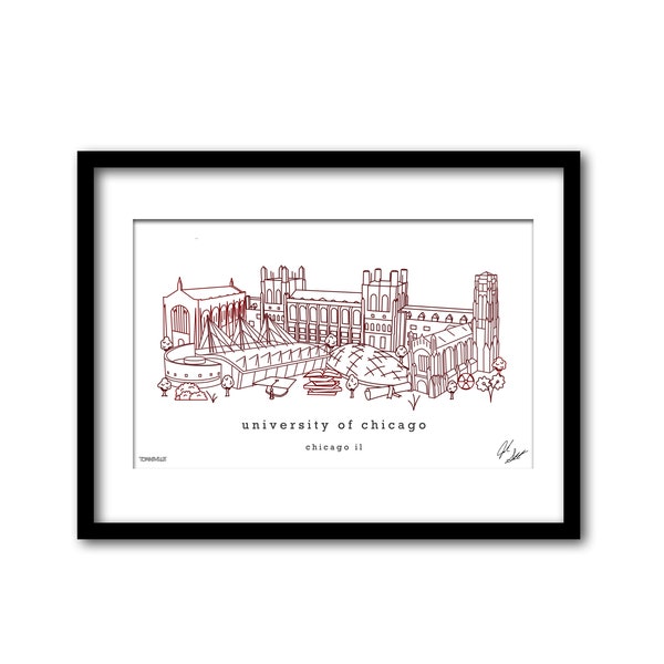 University of Chicago Campus Graduation Gift Wall Art