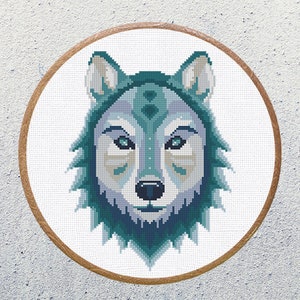 Cross Stitch Pattern Wolf with ornament Instant Download PDF Counted Chart