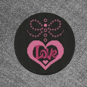 Cross Stitch Pattern Heart with Love Instant Download PDF Counted Chart