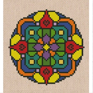 Cross Stitch Pattern Colorful Ornament Instant Download PDF Counted Chart
