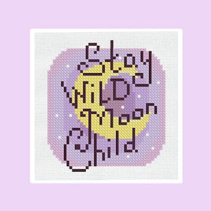 Cross Stitch Pattern Stay Wild Moon Child Instant Download PDF Counted Chart