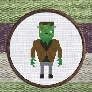 Cross Stitch Pattern Zombie Frankenstein Instant Download PDF Counted Chart