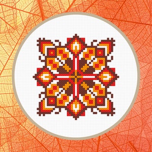 Cross Stitch Pattern Orange Sampler Instant Download PDF Counted Chart