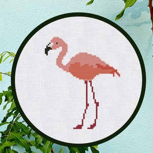 Cross Stitch Pattern Pink Flamingo Instant Download PDF Counted Chart
