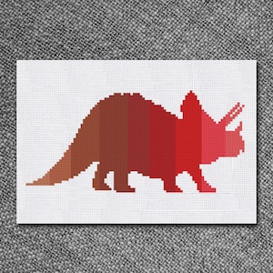 Cross Stitch Pattern Triceratops Dinosaur Instant Download PDF Counted Chart