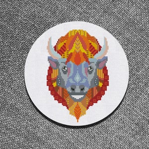 Cross Stitch Pattern Buffalo with Ornament Instant Download PDF Counted Chart
