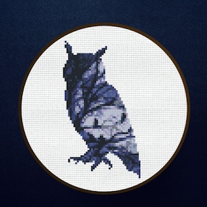 Cross Stitch Pattern Owl Silhouette Instant Download PDF Counted Chart