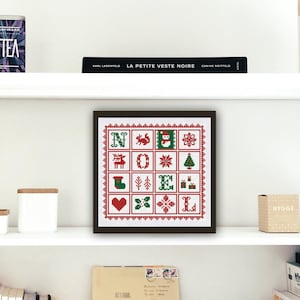 Cross Stitch Pattern Christmas Sampler Noel Instant Download Counted Chart PDF