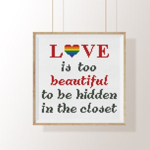 Cross Stitch Pattern Love is too beautiful Instant Download PDF Counted Chart