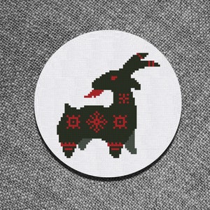 Cross Stitch Pattern Goat with Ornament Instant Download PDF Counted Chart