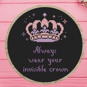Cross Stitch Pattern Crown Instant Download Counted Chart PDF