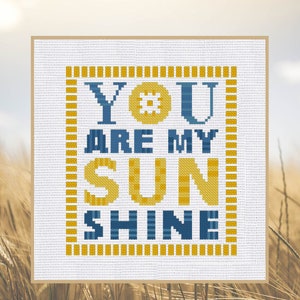 Cross Stitch Pattern You are my sunshine Instant Download PDF Counted Chart