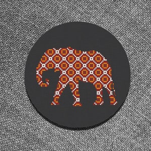 Cross Stitch Pattern Elephant Silhouette with Ornament Instant Download PDF Counted Chart