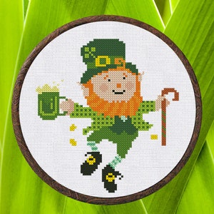 Cross Stitch Pattern Leprechaun Instant Download PDF Counted Chart