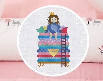 Cross Stitch Pattern Princess on the pea Instant Download PDF Counted Chart