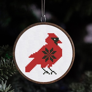 Red Cardinal Cross Stitch Pattern PDF