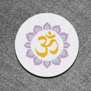 Cross Stitch Pattern Namaste Lotus Instant Download PDF Counted Chart