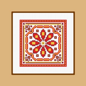 Cross Stitch Pattern Folk Flower Sampler Instant Download PDF Counted Chart
