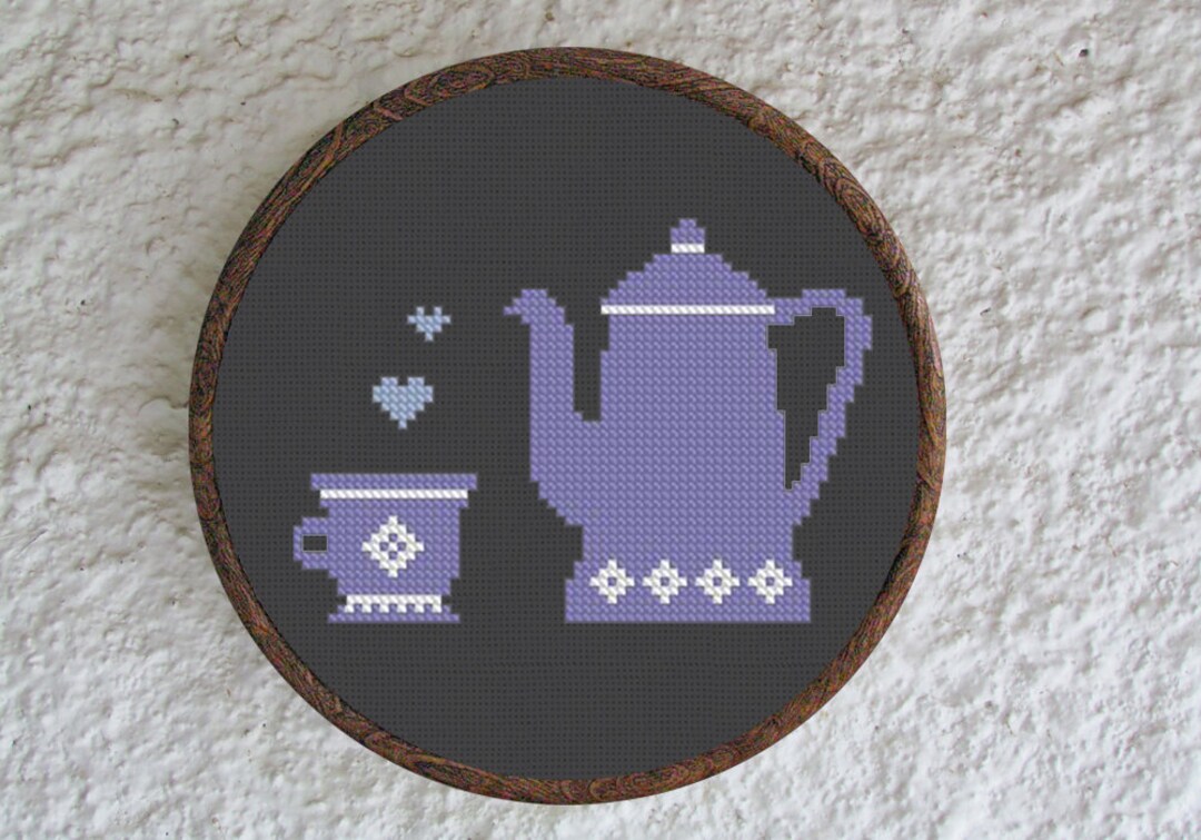 Cross Stitch Pattern Tea Pot With Love Instant Download PDF Counted ...