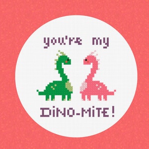 Cross Stitch Pattern Cute Dinosaurs Instant Download PDF Counted Chart