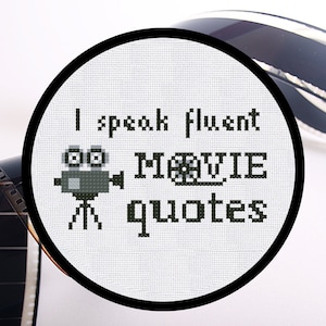 Cross Stitch Pattern I speak fluent movie quotes Instant Download PDF Counted Chart Modern Embroidery