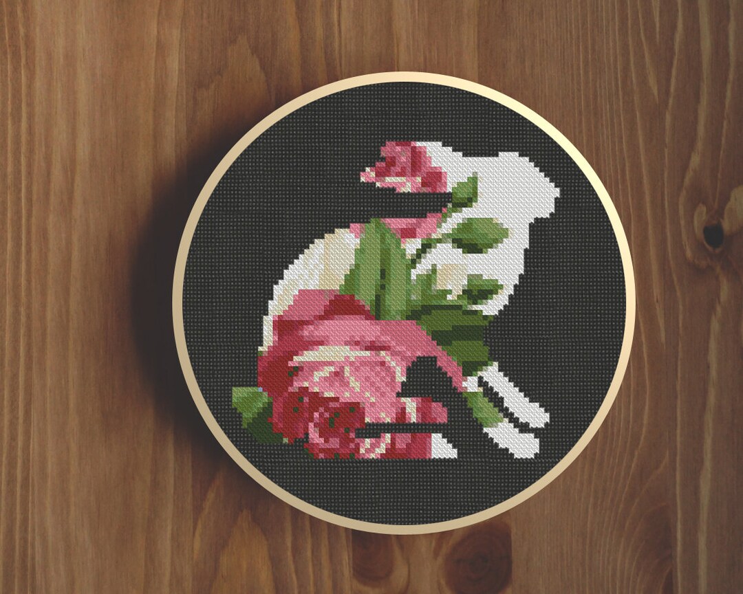 Cross Stitch Pattern Rose Rabbit Instant Download PDF Counted Chart - Etsy