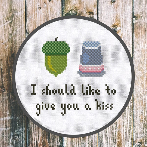 Cross Stitch Pattern I should like to give you a kiss Peter Pan quote Instant Download PDF Counted Chart