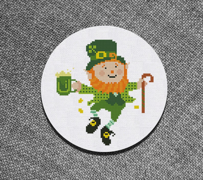 Cross Stitch Pattern Leprechaun Instant Download PDF Counted Chart image 2