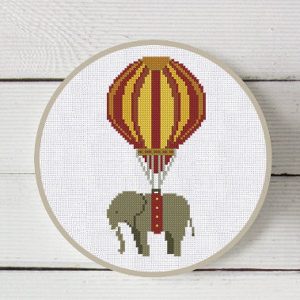 Cross Stitch Pattern Flying Elephant Instant Download PDF Counted Chart