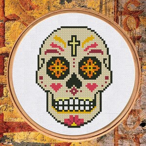 Cross Stitch Pattern Sugar Skull Instant Download PDF Counted Chart