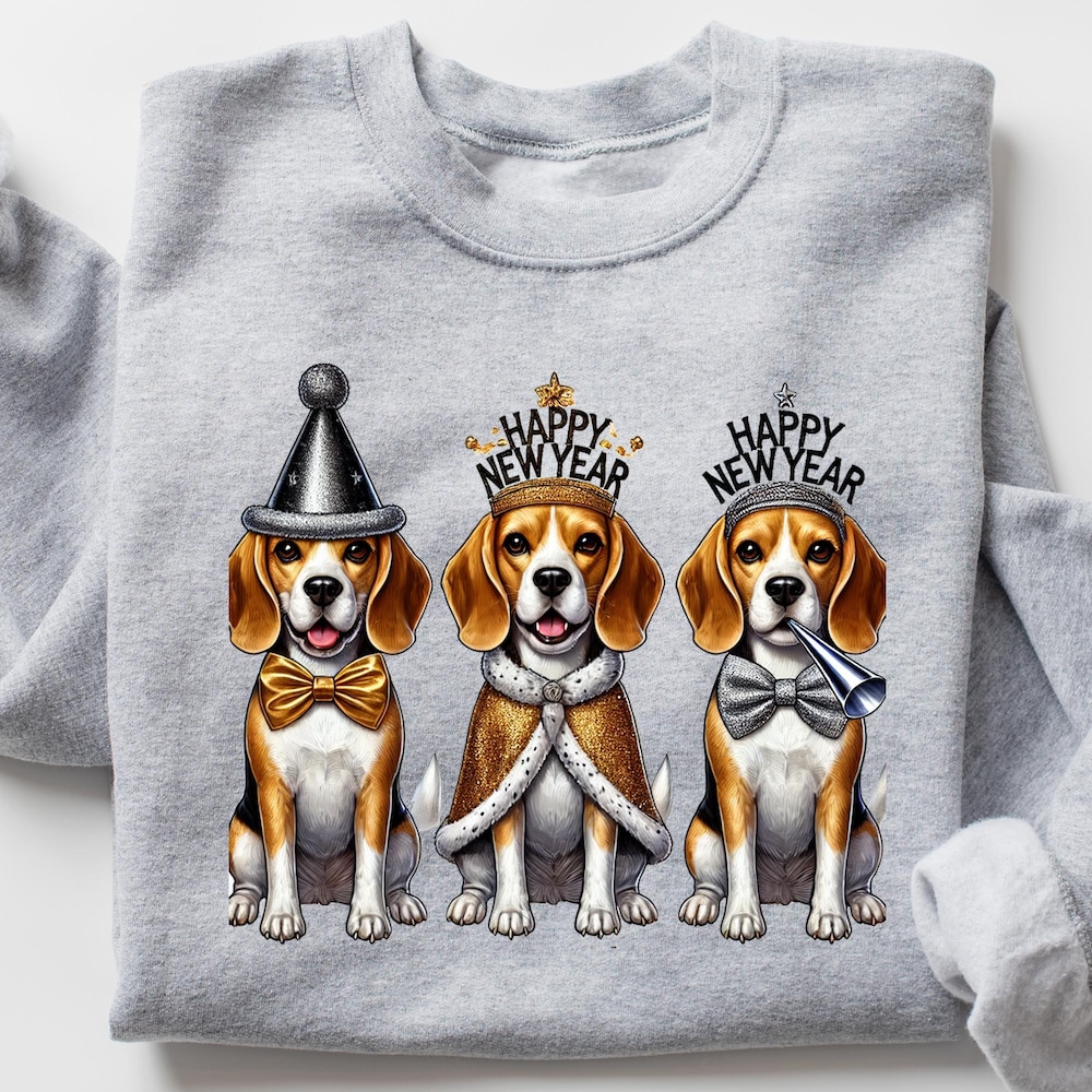Beagle Dog New Years Sweatshirt, Dog New Years Long Sleeves Shirt, Cheers To The New Year Beagle Shirt, Happy New Year Shirt For Dog Mom Moderndaydecors